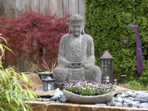 Buddha statue in meditation garden
